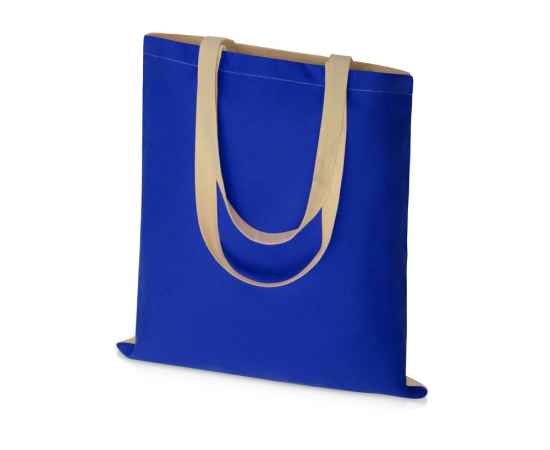Сумка для шопинга Twin двухцветная из хлопка, 180 г/м2, 955142, Цвет: синий,натуральный