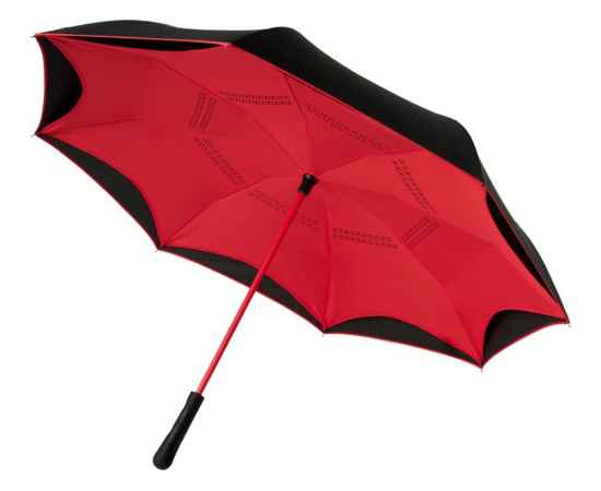 Зонт-трость Yoon с обратным сложением, 10940204, Цвет: черный,красный