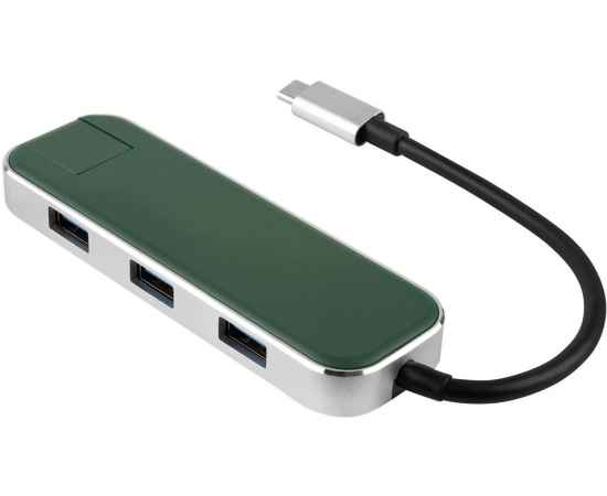 595600 Хаб USB Type-C 3.0 Chronos, Цвет: зеленый