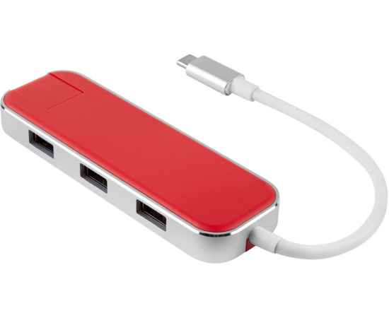 595601 Хаб USB Type-C 3.0 Chronos, Цвет: красный