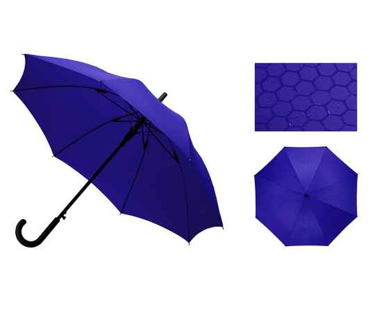 Зонт-трость полуавтомат Wetty с проявляющимся рисунком, 909202, Цвет: синий