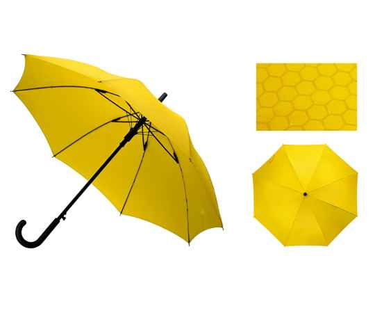 Зонт-трость полуавтомат Wetty с проявляющимся рисунком, 909204, Цвет: желтый