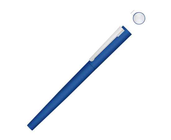 Ручка металлическая роллер Brush R GUM soft-touch с зеркальной гравировкой, 188019.02, Цвет: синий