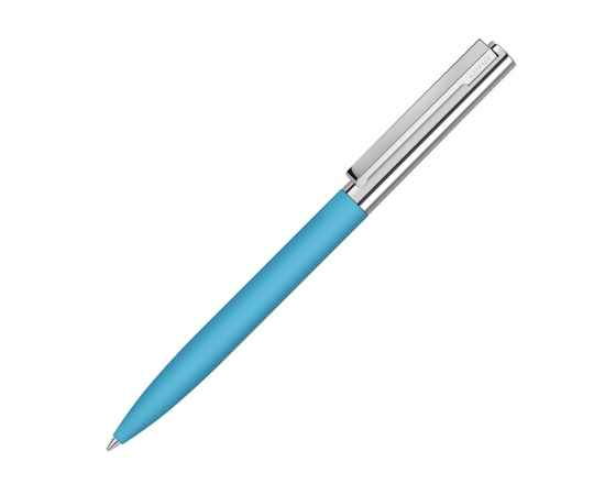 Ручка металлическая шариковая Bright GUM soft-touch с зеркальной гравировкой, 188020.12, Цвет: голубой