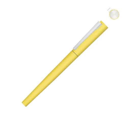 Ручка металлическая роллер Brush R GUM soft-touch с зеркальной гравировкой, 188019.04, Цвет: желтый