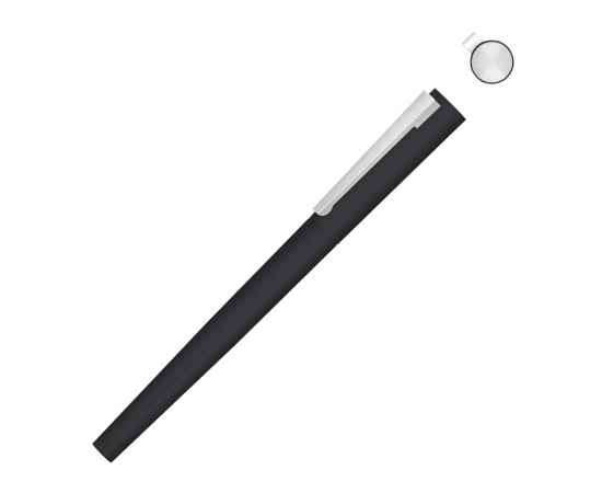 Ручка металлическая роллер Brush R GUM soft-touch с зеркальной гравировкой, 188019.07, Цвет: черный