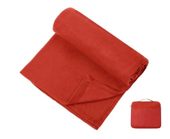 Плед для путешествий Flight в чехле с ручкой и карманом, 833201, Цвет: красный