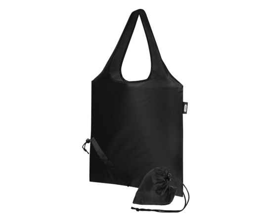 Складная эко-сумка Sabia из вторичного ПЭТ, 12054190, Цвет: черный