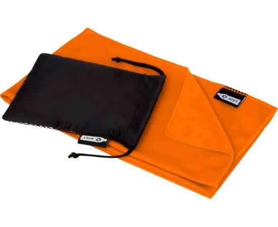 Охлаждающее полотенце Raquel из переработанного ПЭТ в мешочке, 12500131, Цвет: оранжевый