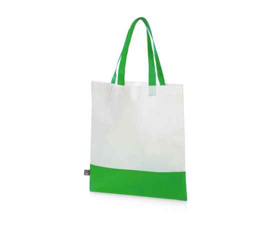 Сумка-шоппер двухцветная Reviver из нетканого переработанного материала RPET, 590203, Цвет: зеленый