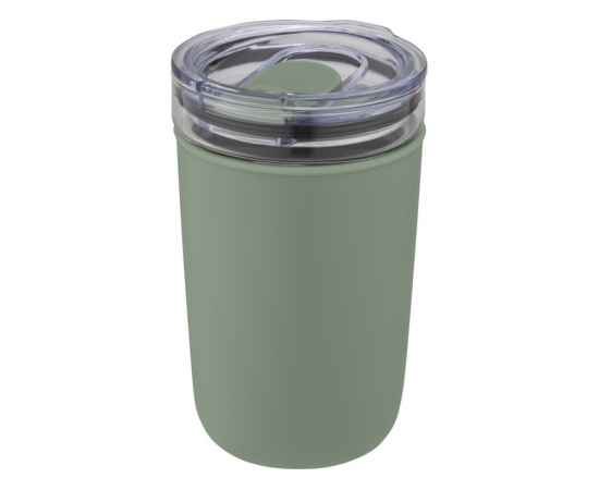Стеклянная кружка Bello с внешней стенкой из переработанного пластика, 10067562, Цвет: ярко-зеленый, Объем: 420