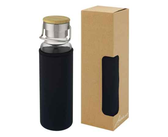 Стеклянная бутылка Thor с неопреновым чехлом, 10069690, Цвет: черный, Объем: 660