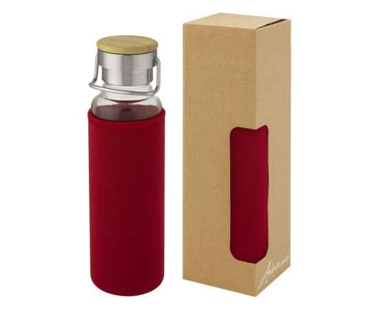 Стеклянная бутылка Thor с неопреновым чехлом, 10069621, Цвет: красный, Объем: 660