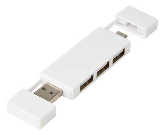 12425101 Двойной USB 2.0-хаб Mulan, Цвет: белый