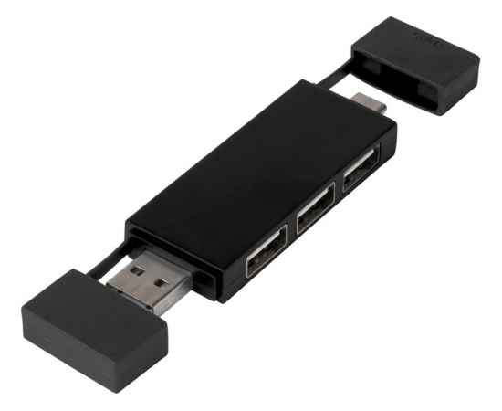 12425190 Двойной USB 2.0-хаб Mulan, Цвет: черный