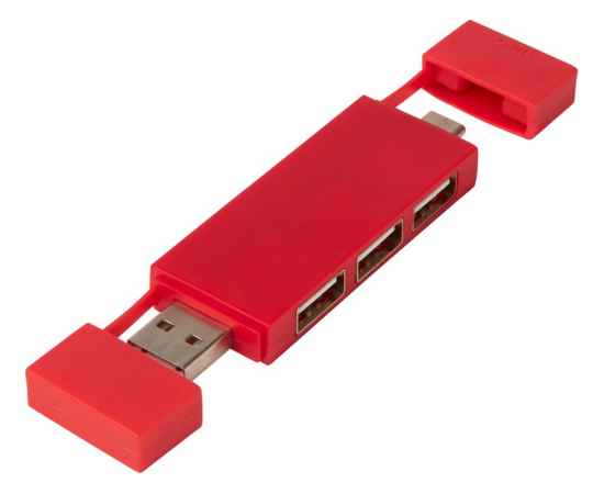 12425121 Двойной USB 2.0-хаб Mulan, Цвет: красный