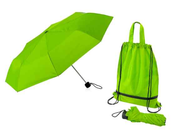 Зонт Picau из переработанного пластика в сумочке, 920004, Цвет: зеленое яблоко
