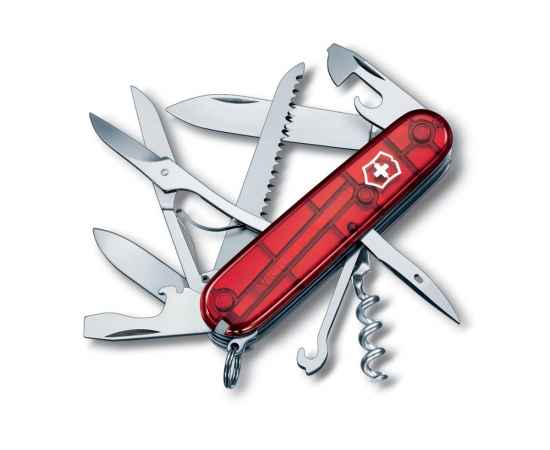 Нож перочинный Huntsman, 91 мм, 15 функций, 601138, Цвет: красный прозрачный
