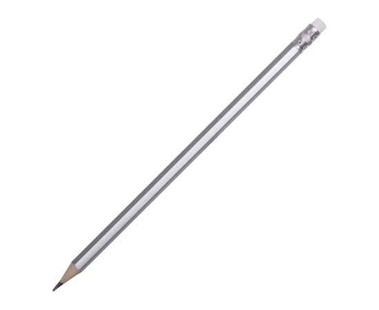 Шестигранный карандаш с ластиком Presto, 14003.00, Цвет: серебристый