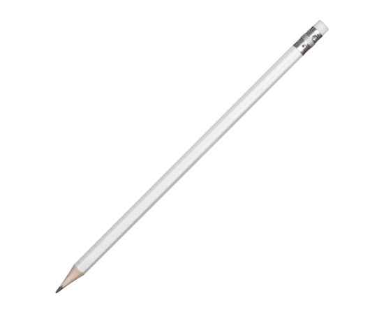 Шестигранный карандаш с ластиком Presto, 14003.06, Цвет: белый