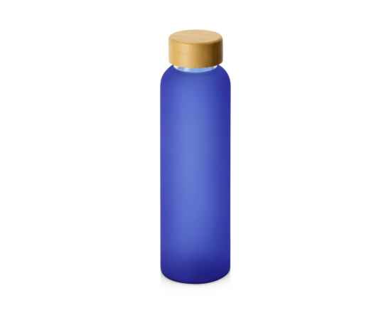 Стеклянная бутылка с бамбуковой крышкой Foggy, 600 мл, 828702, Цвет: синий, Объем: 600