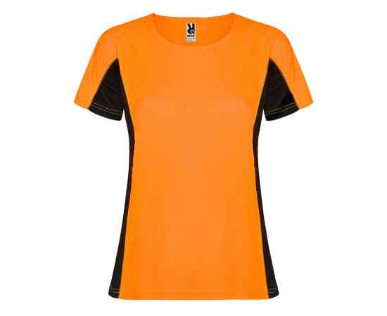 Спортивная футболка Shanghai женская, S, 6648CA22302S, Цвет: черный,неоновый оранжевый, Размер: S