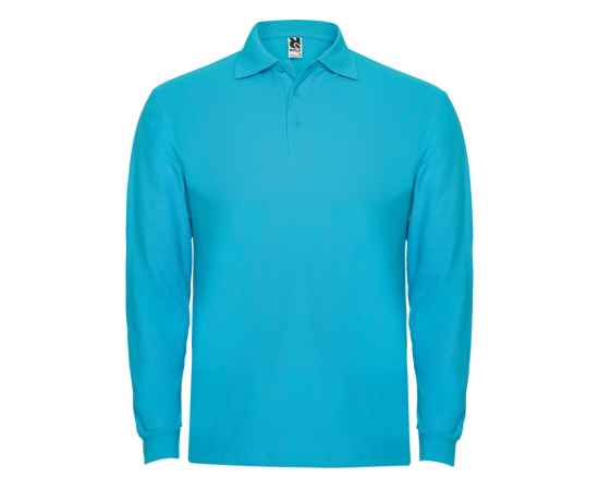 Рубашка поло Estrella мужская с длинным рукавом, S, 6635PO12S, Цвет: бирюзовый, Размер: S