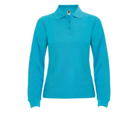 Рубашка поло Estrella женская с длинным рукавом, S, 6636PO12S, Цвет: бирюзовый, Размер: S