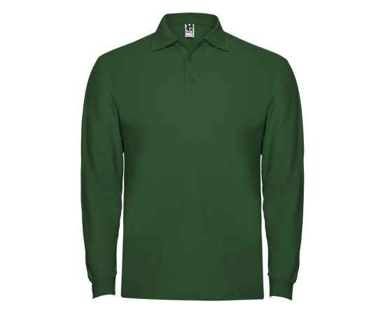 Рубашка поло Estrella мужская с длинным рукавом, S, 6635PO56S, Цвет: зеленый бутылочный, Размер: S