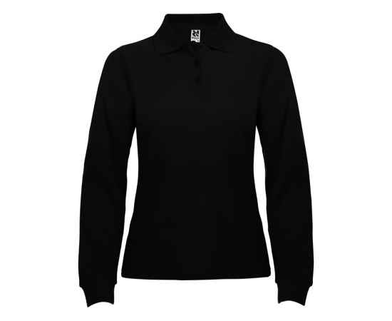 Рубашка поло Estrella женская с длинным рукавом, S, 6636PO02S, Цвет: черный, Размер: S