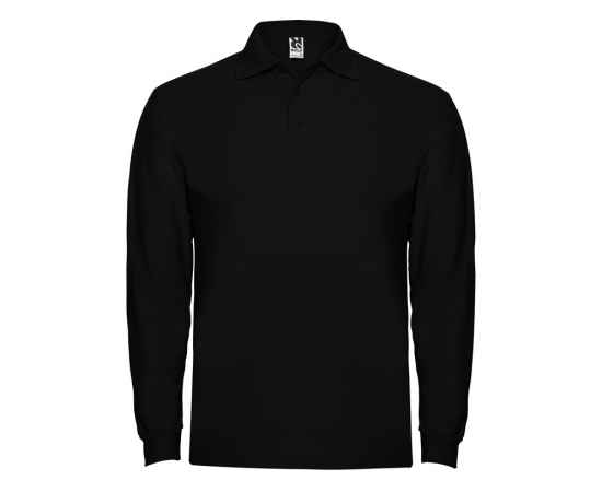 Рубашка поло Estrella мужская с длинным рукавом, S, 6635PO02S, Цвет: черный, Размер: S
