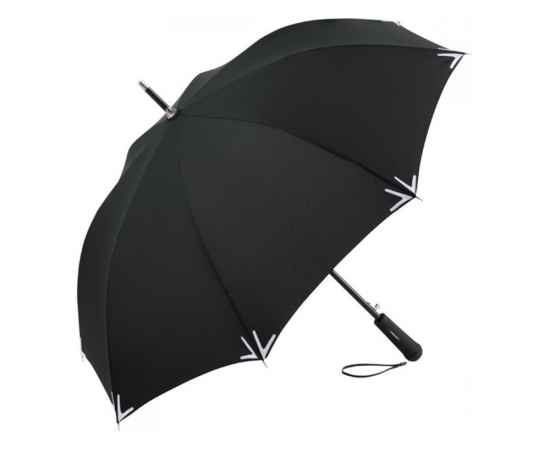 Зонт-трость Safebrella с фонариком и светоотражающими элементами, 100074, Цвет: черный