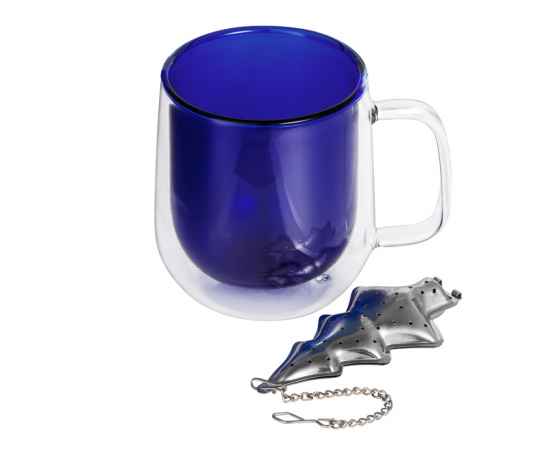 Набор Bergamot: кружка и ситечко для чая, 88732.02, Цвет: серебристый,синий прозрачный, Объем: 250