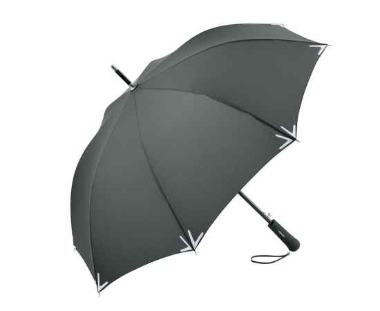 Зонт-трость Safebrella с фонариком и светоотражающими элементами, 100075, Цвет: серый