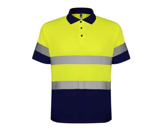 Рубашка поло со светоотражающими полосами Polaris, мужская, S, 9302HV55221S, Цвет: navy,неоновый желтый, Размер: S