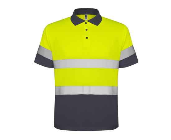 Рубашка поло со светоотражающими полосами Polaris, мужская, S, 9302HV23221S, Цвет: темно-серый,неоновый желтый, Размер: S