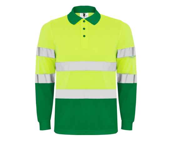 Рубашка поло со светоотражающими полосами Polaris с длинным рукавом, мужская, S, 9306HV52221S, Цвет: зеленый,неоновый желтый, Размер: S