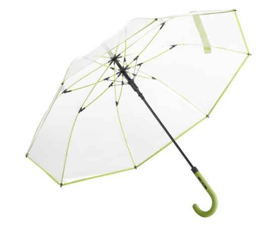 Зонт-трость Pure с прозрачным куполом, 100123, Цвет: серый,лайм