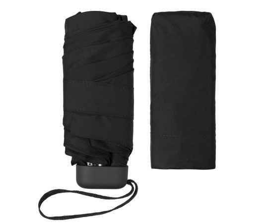 Зонт складной Unit Five, черный, Цвет: черный, Размер: длина 52 см, изображение 5