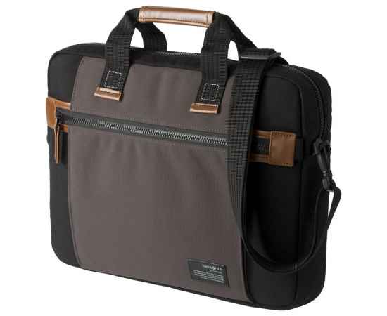 Сумка для ноутбука Sideways Laptop Bag, черная с серым, Цвет: серый, Размер: 40х29х6 см, изображение 3