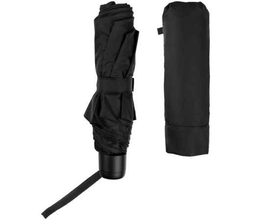 Зонт складной Hit Mini, черный, Цвет: черный, Размер: длина 53 см, изображение 4