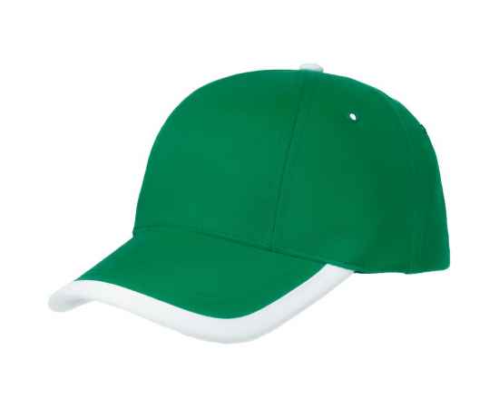 Бейсболка Honor, зеленая с белым кантом, Цвет: белый, зеленый