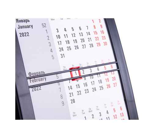 Календарь настольный на 2 года, черный с белым, 18х11 см, пластик, тампопечать, шелкография, Цвет: белый, черный, изображение 4