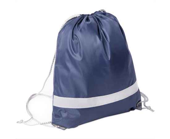 Рюкзак мешок со светоотражающей полосой RAY, тёмно-синий, 35*41 см, полиэстер 210D, Цвет: тёмно-синий