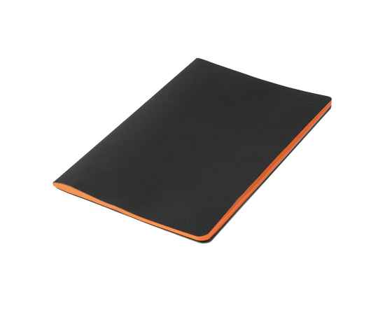 Тетрадь SLIMMY, 140 х 210 мм,  черный с оранжевым, бежевый блок, в клетку, Цвет: черный, оранжевый