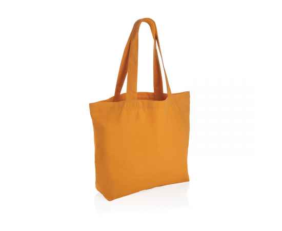 Сумка-шоппер Impact из переработанного канваса Aware™ с карманом, 240 г/м2, Оранжевый, Цвет: солнечный оранжевый,, Размер: Длина 53 см., ширина 14 см., высота 31 см., диаметр 0 см.