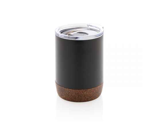 Вакуумная термокружка Cork из переработанной нержавеющей стали RCS, 180 мл, Черный, Цвет: черный,, Размер: , высота 10 см., диаметр 7,2 см.