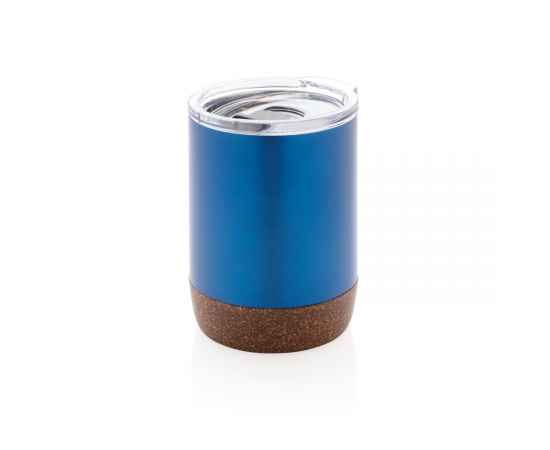 Вакуумная термокружка Cork из переработанной нержавеющей стали RCS, 180 мл, Синий, Цвет: синий,, Размер: , высота 10 см., диаметр 7,2 см.