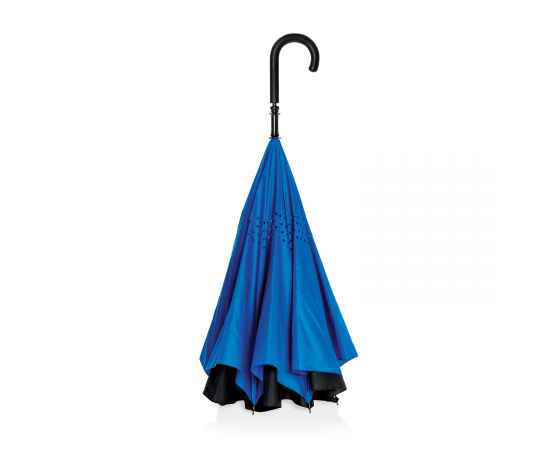 Механический двусторонний зонт d115 см, синий,, Цвет: синий, Размер: , ширина 4,5 см., высота 85 см., диаметр 115 см., изображение 4