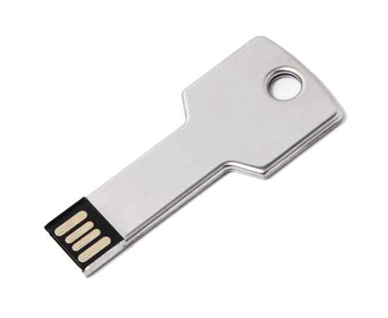 USB flash-карта KEY (8Гб), серебристая, 5,7х2,4х0,3 см, металл